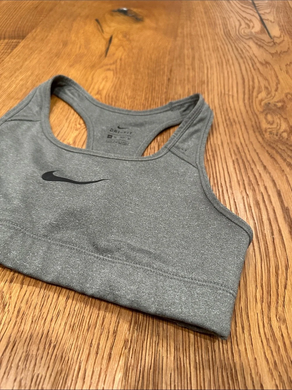 Nike Gray Dri-FIT Racerback Sports Bra